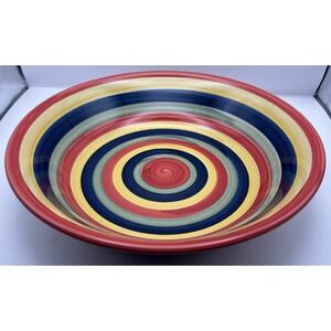 Vtg Tabletops Ceramic‎ Swirl Hand Painted Collection Large 12 1/4" Serving Bowl
